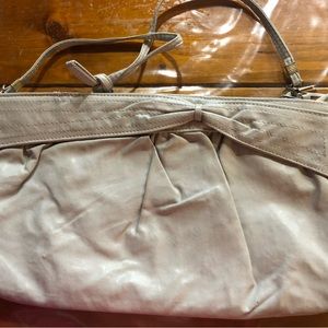 Light Gray Polyester Clutch/Shoulder Bag